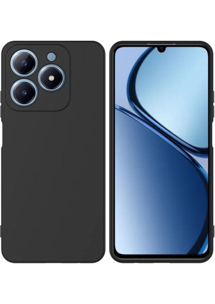 Realme C63 Uyumlu Silikon Kılıf - Kamera Korumalı Esnek Pastel Renk Kapak - Siyah