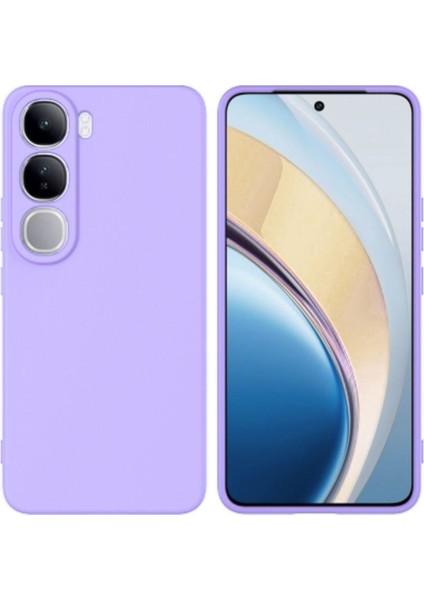 Vivo V40 Lite Uyumlu Silikon Kılıf - Kamera Korumalı Esnek Pastel Renk Kapak - Lila