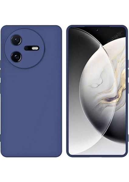 Casper Via A40 Uyumlu Silikon Kılıf - Kamera Korumalı Esnek Pastel Renk Kapak - Lacivert