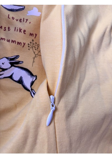 Pamuklu Bebek Tulumu Tavşan Desenli Uzun Kollu Yumuşak Fermuar Korumalı Tulum modelleri