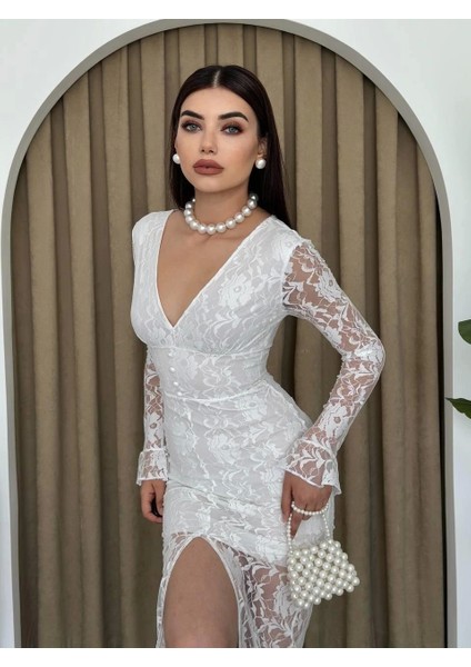 Lively Dantelli Midi Elbise