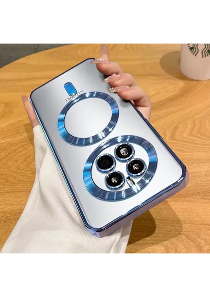 Huawei Mate 50 Pro Kılıf Kamera Lens Korumalı Renkli Magsafe Şeffaf Silikon