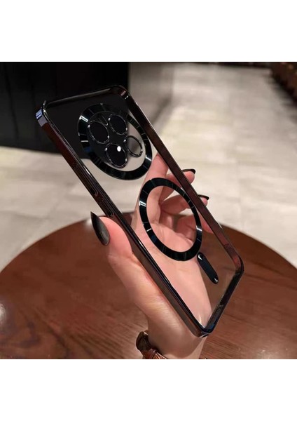 Huawei Mate 50 Pro Kılıf Kamera Lens Korumalı Renkli Magsafe Şeffaf Silikon