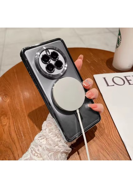 Huawei Mate 50 Pro Kılıf Kamera Lens Korumalı Renkli Magsafe Şeffaf Silikon