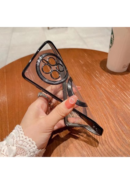 Huawei Mate 50 Pro Kılıf Kamera Lens Korumalı Renkli Magsafe Şeffaf Silikon