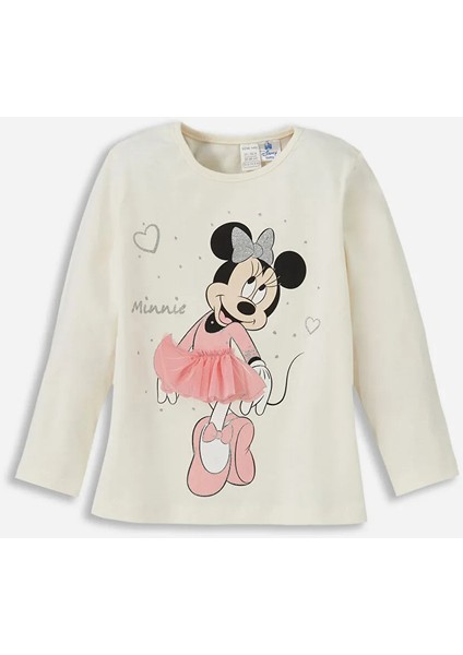 Baby Bej Bisiklet Yaka Minnie Mouse Baskılı Kız Bebek Pijama Takım fiyatları