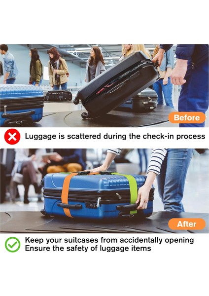 4'lü Valiz Seyahat Seti - Seyahat Bavul Seti - Seyahat Çanta Seti - Bagaj Aksesuar Seti - Isimlik, Valiz Kilidi, Valiz Kemeri ve Çantası Seti 4'lü