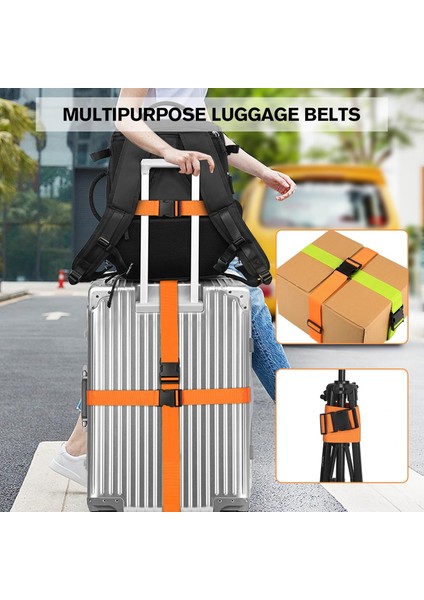 4'lü Valiz Seyahat Seti - Seyahat Bavul Seti - Seyahat Çanta Seti - Bagaj Aksesuar Seti - Isimlik, Valiz Kilidi, Valiz Kemeri ve Çantası Seti 4'lü