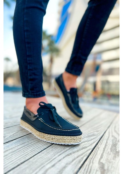SHO311 Bağcıklı Jüt Taban Espadril Erkek Ayakkabı Sıyah fiyatları