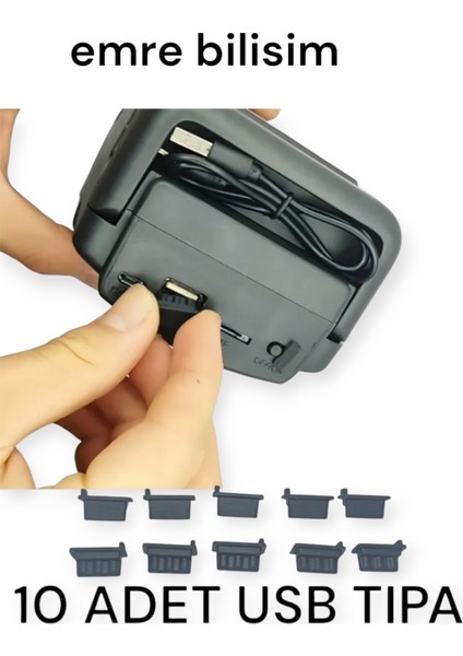USB Portlar ile Uyumlu Toz ve Kir Önleyici USB Soket Koruyucu Tıpa Slikon 10 Adet Siyah USB Tıpa