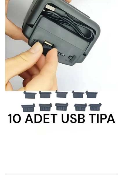 USB Portlar ile Uyumlu Toz ve Kir Önleyici USB Soket Koruyucu Tıpa Slikon 10 Adet Siyah USB Tıpa
