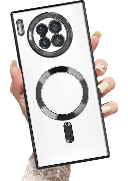 Huawei Mate 30 Pro Kılıf Kamera Lens Korumalı Renkli Magsafe Şeffaf Silikon