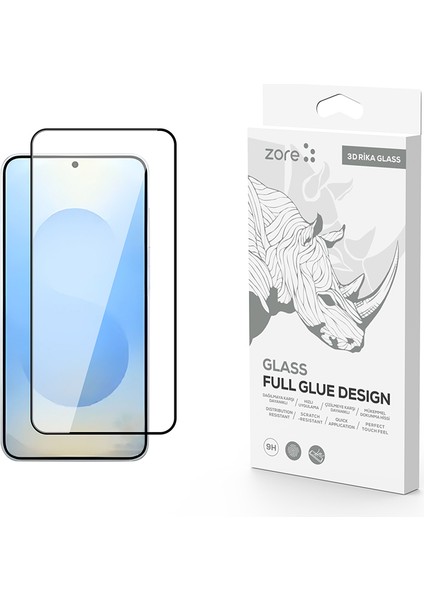 Samsung Galaxy S25 Plus Uyumlu Zore Rika Premium Temperli Cam Ekran Koruyucu