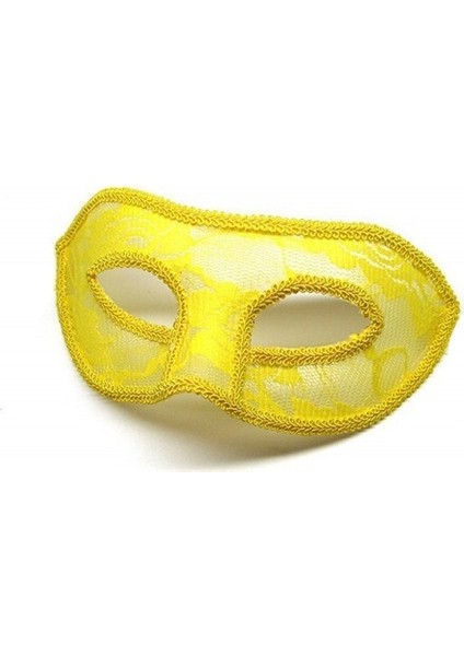 Sarı Dantel Tül Parti Maskesi modelleri