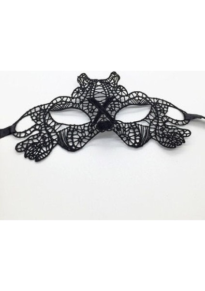Siyah Dantel İşlemeli Balo Maskesi 11 No