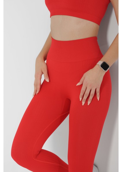 Dikişsiz Push-Up Toparlayıcı Kırmızı Tayt fırsatları