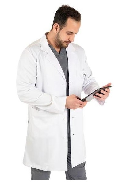 TREND AY TEKSTİL Erkek Uzun Kollu Orta Boy Doktor Hemşire Eğitim Önlük