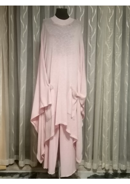 Pembe Merserize Tesettür Takım