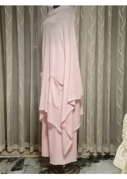 Pembe Merserize Tesettür Takım