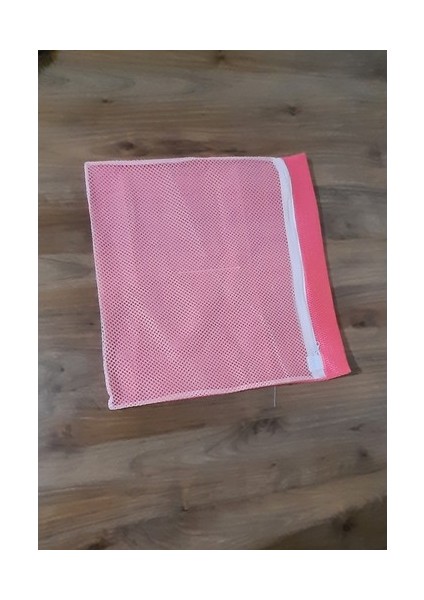 Pembe Fermuarlı - Hassas Çamaşır Terlik Ayakkabı Yıkama Filesi Büyük Boy