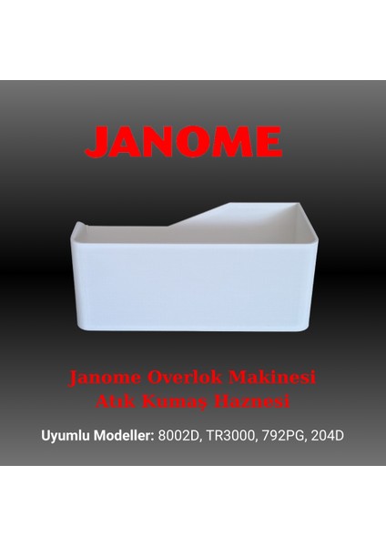 Janome Fire Kabı Overlok Makinesi Çöp Artık Kumaş Haznesi