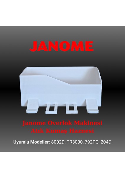 Janome Fire Kabı Overlok Makinesi Çöp Artık Kumaş Haznesi