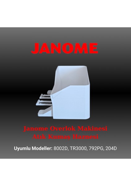 Janome Fire Kabı Overlok Makinesi Çöp Artık Kumaş Haznesi