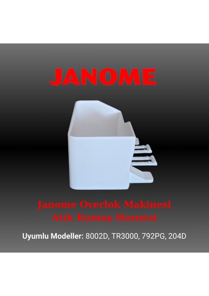 Janome Fire Kabı Overlok Makinesi Çöp Artık Kumaş Haznesi