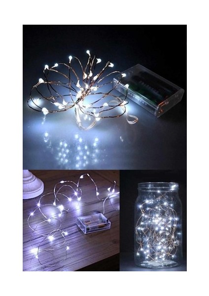 Peri LED Işık 10 Metre Beyaz Dekor Lambası 100 Ledli