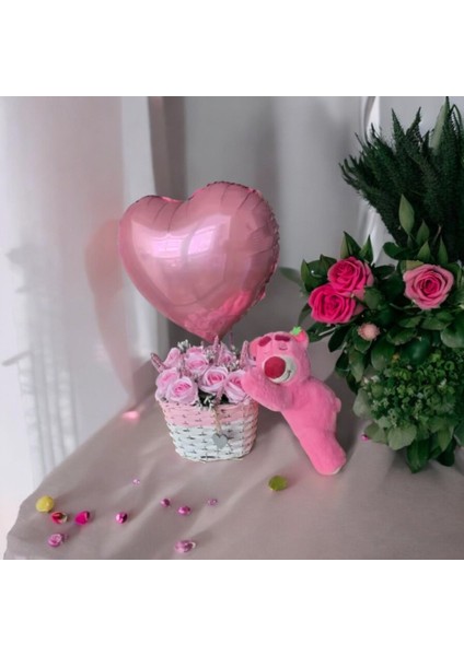 Kalp Folyo Uçan Balon Pembe 2 Adet 45 cm 18 Inç