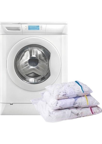 3'lü Çamaşır Yıkama Filesi Set Renkli Fermuarlı Pratik Çamaşır Yıkama Filesi Seti 3 Boy fırsatları