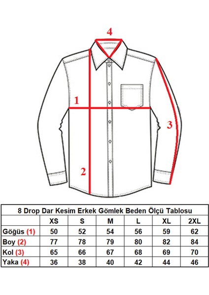 Beyaz 8 Drop Ekstra Uzun Kol Dar Kesim Micro Kumaş Kol Düğmeli Slim Fit Erkek Gömlek - 197-1