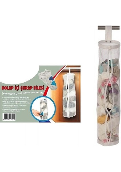 Dolap İçi Asılabilir Temiz Çorap Düzenleyici Çorap Filesi Askılık fiyatları