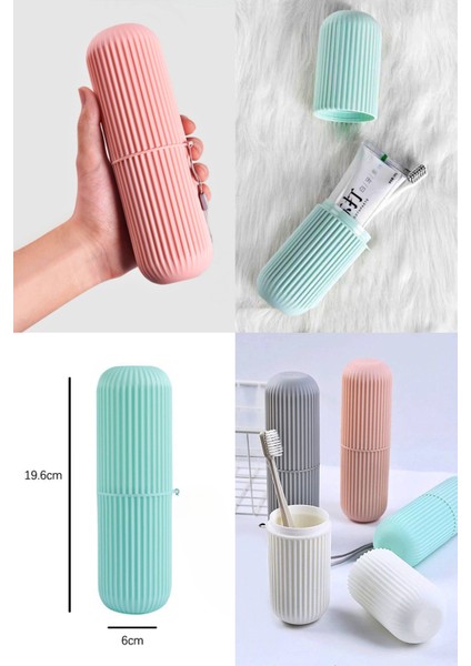 4'lü Set Seyahat Saklama Kabı - Diş Fırçalık - Organizer Banyo Kutusu - Makyaj Kutusu - Gözlük Kutusu - Travel Organizer - Seyahat Kutusu