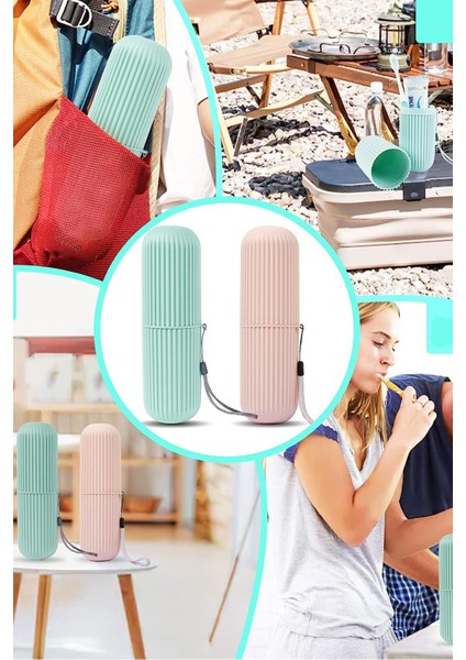 4'lü Set Seyahat Saklama Kabı - Diş Fırçalık - Organizer Banyo Kutusu - Makyaj Kutusu - Gözlük Kutusu - Travel Organizer - Seyahat Kutusu