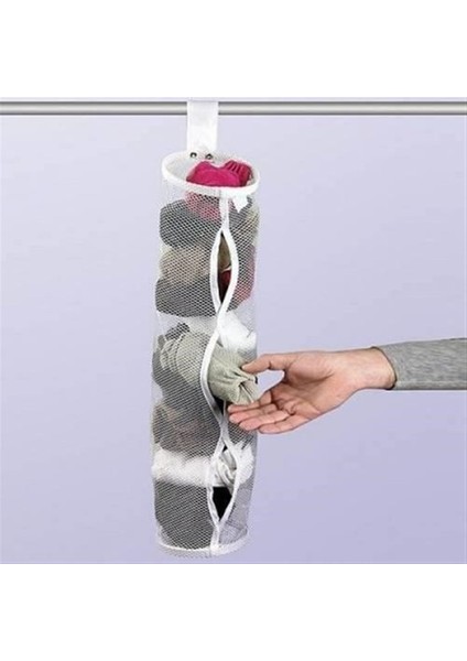 Dolap İçi Asılabilir Temiz Çorap Düzenleyici Çorap Filesi Askılık