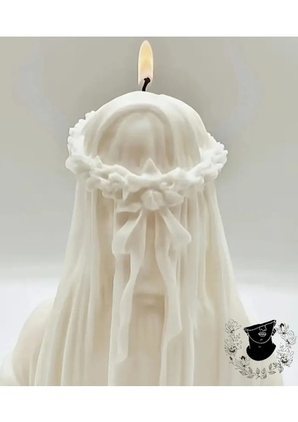 The Veiled Virgin Art Candle - Sanatsal Peçeli Kadın Mum fiyatları