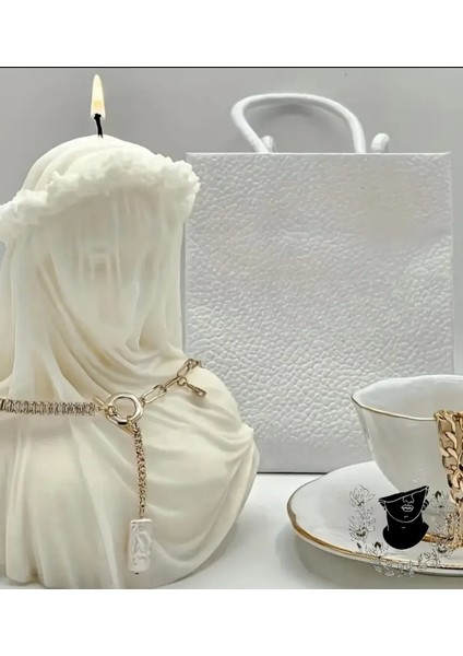 The Veiled Virgin Art Candle - Sanatsal Peçeli Kadın Mum modelleri