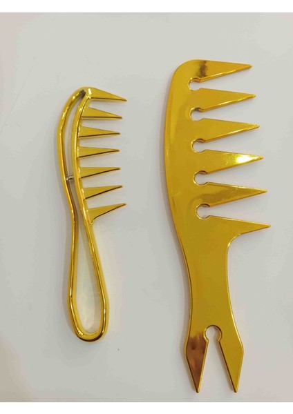 Wax Tarağı 2'li Gold Set Saç Şekillendirici Tarak Berber Salon Tarakları