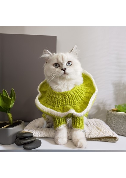 Kedi Köpek Için Yakası Fırfırlı Fıstık Yeşili Tulum fiyatları