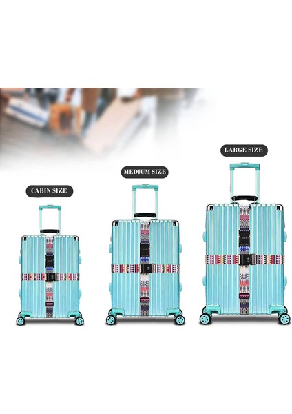 Şifreli Valiz Kemeri - Şifreli Bavul Kemeri - Ayarlanabilir Valiz Emniyet Kemeri - Şifreli Çanta Kemeri - Şifreli Bagaj Kemeri