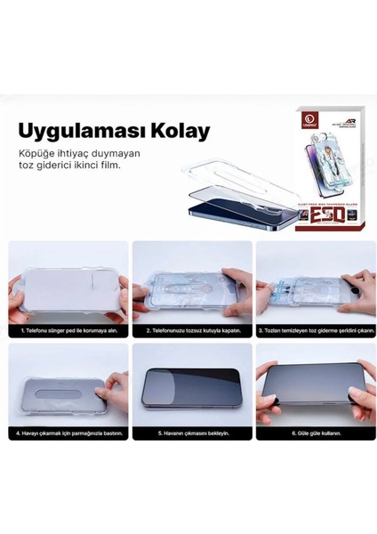 Apple iPhone 15 Plus Uyumlu Kolay Takma Aparatlı Hayalet Cam Ekran Koruyucu