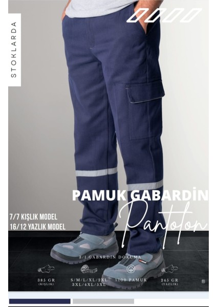 Drop Giyim Kışlık Pamuk Gabardin Reflektörlü İş Pantolonu