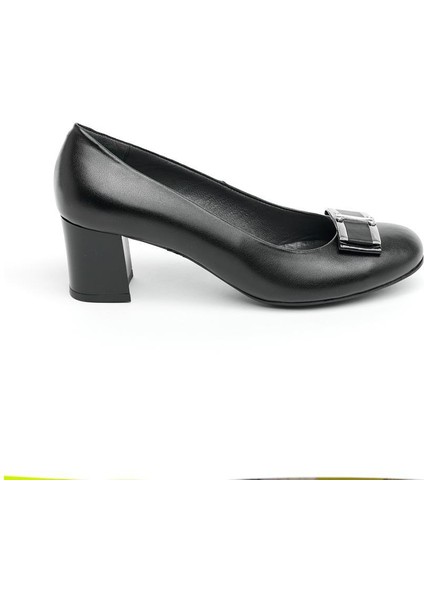 Hakiki Deri Tokalı Kadın Topuklu Ayakkabı