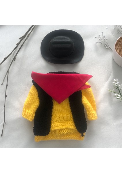 Kedi Köpek Için Redkit Kostümü (Şapka, Bandana, Kazak, Yelek Takım)