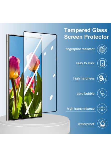 Samsung Galaxy S25 Ultra Uyumlu Ekran Koruyucu Full Kaplayan Siyah Çerçeveli Leke Tutmaz Cam modelleri