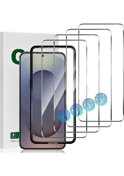 Samsung Galaxy S25 Uyumlu Ekran Koruyucu Full Kaplayan Siyah Çerçeveli Leke Tutmaz 9h Cam