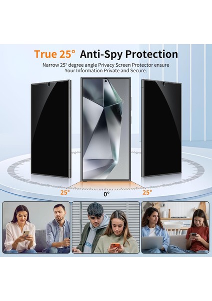 Samsung Galaxy S25 Plus Uyumlu Ekran Koruyucu Full Kaplayan Hayalet Privacy Mat Leke Tutmaz Cam fiyatları