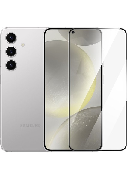 Samsung Galaxy S25 Plus Uyumlu Ekran Koruyucu Full Kaplayan Siyah Çerçeveli Leke Tutmaz Cam modelleri