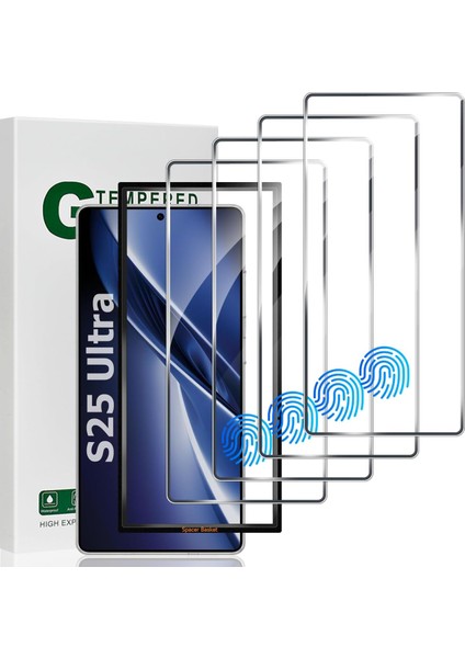 Samsung Galaxy S25 Ultra Uyumlu Ekran Koruyucu Full Kaplayan Şeffaf Darbelere Karşı Dayanıklı Cam
